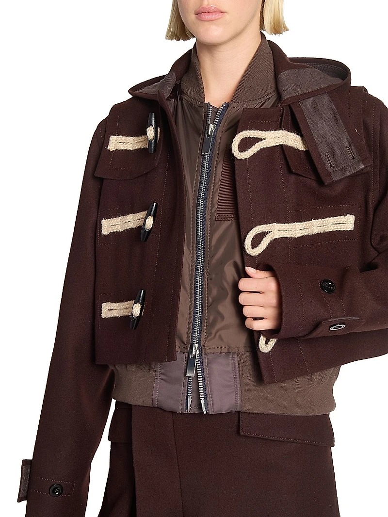 Wool-Blend Hooded Jacket