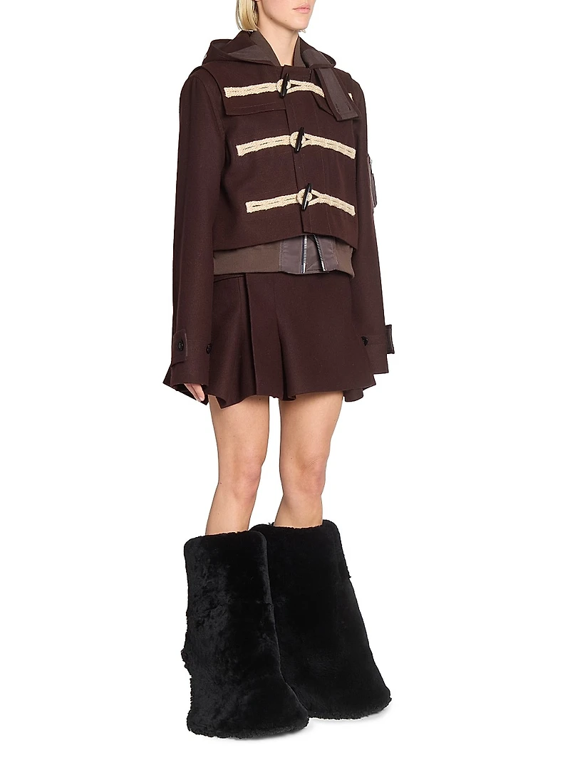 Wool-Blend Hooded Jacket
