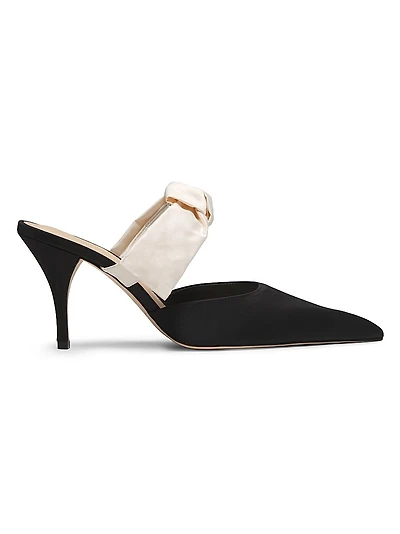 Bow-Detailed 85MM Satin Mules