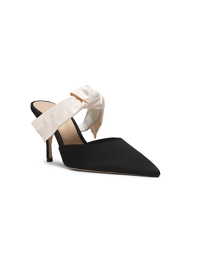 Bow-Detailed 85MM Satin Mules
