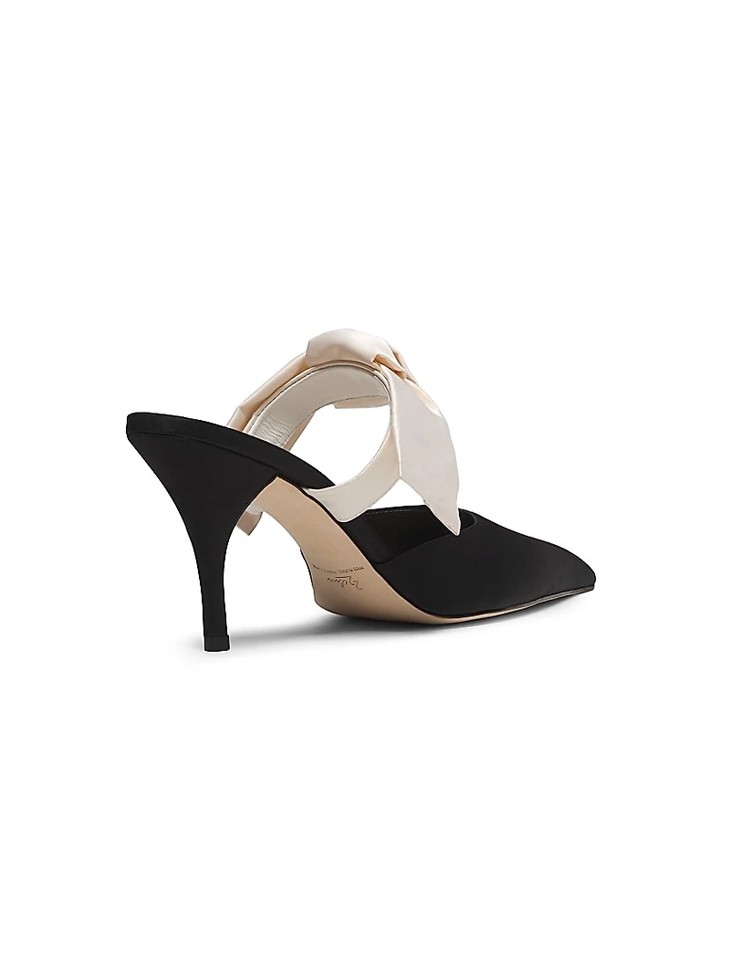 Bow-Detailed 85MM Satin Mules