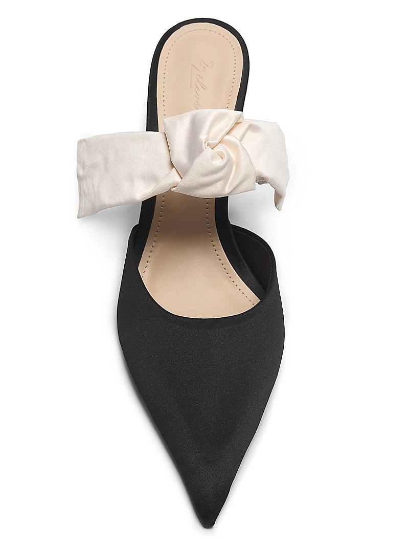Bow-Detailed 85MM Satin Mules