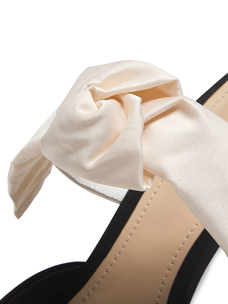 Bow-Detailed 85MM Satin Mules