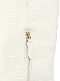 55MM Crocodile-Embossed Leather Knee-High Boots