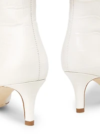 55MM Crocodile-Embossed Leather Knee-High Boots