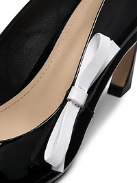 65MM Contrast Bow-Detail Patent Leather Pumps