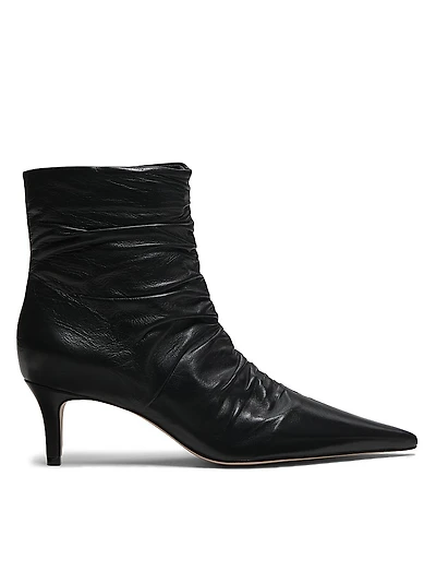 55MM Ruched Leather Booties
