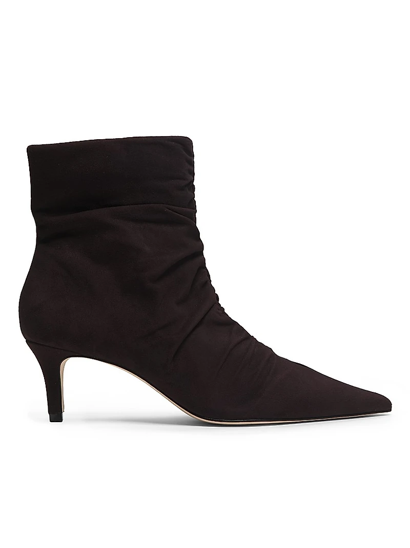 Ruched Suede Booties