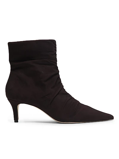 Ruched Suede Booties
