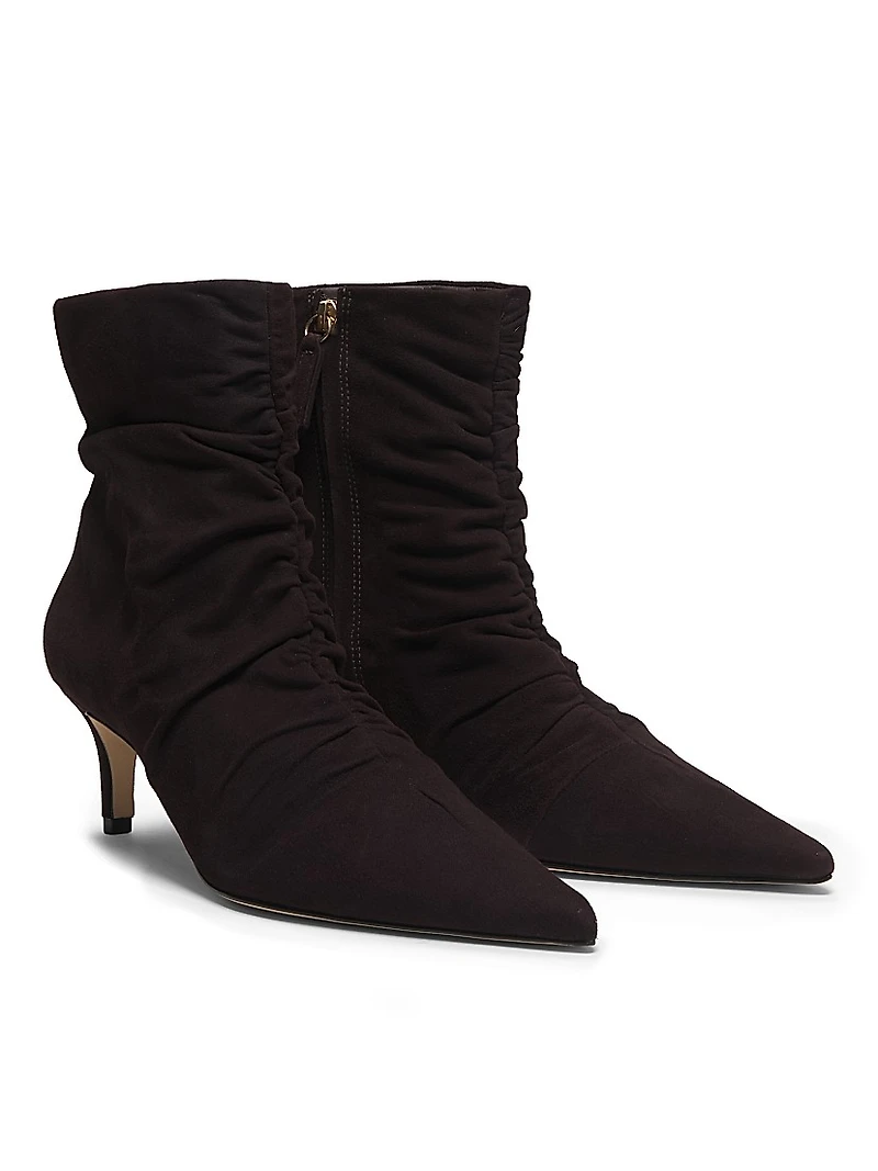 Ruched Suede Booties
