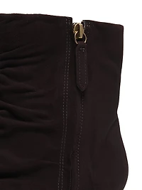 Ruched Suede Booties