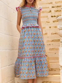 Cornflower Aster Harper Dress