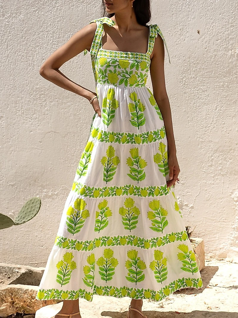 Lime Botanics Lara Dress