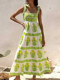 Lime Botanics Lara Dress