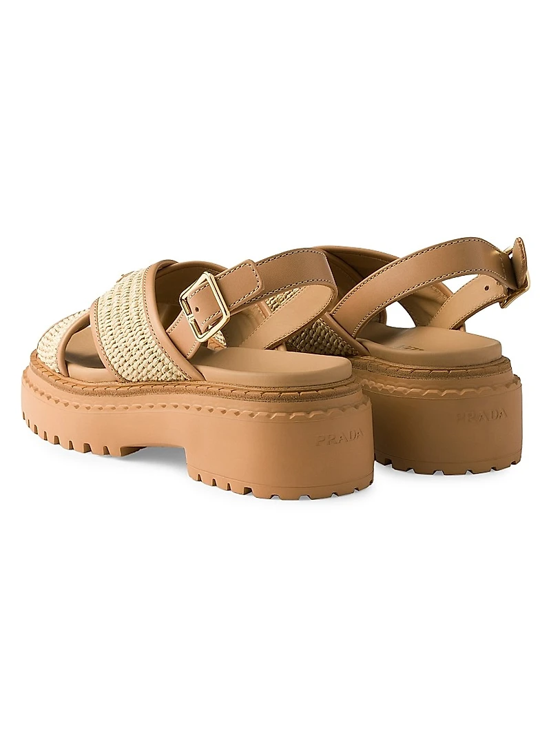 Crochet and Leather Sandals