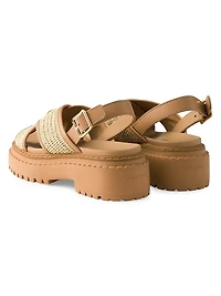 Crochet and Leather Sandals