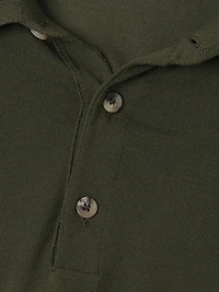 Wool Long-Sleeve Polo Shirt