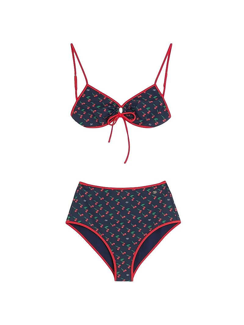 Lycra Bikini with Cherryfic Print