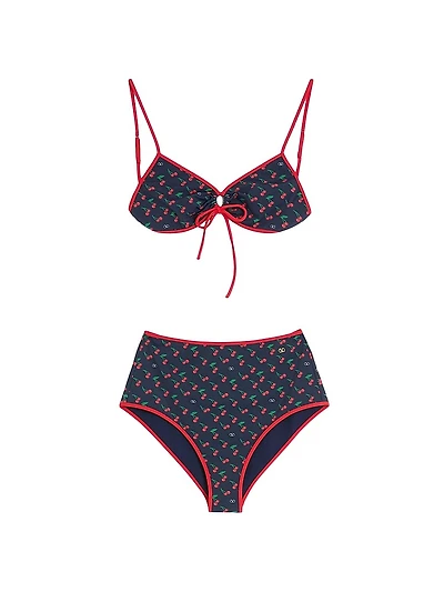 Lycra Bikini with Cherryfic Print