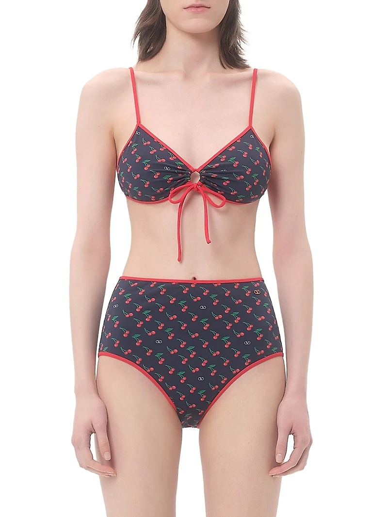 Lycra Bikini with Cherryfic Print