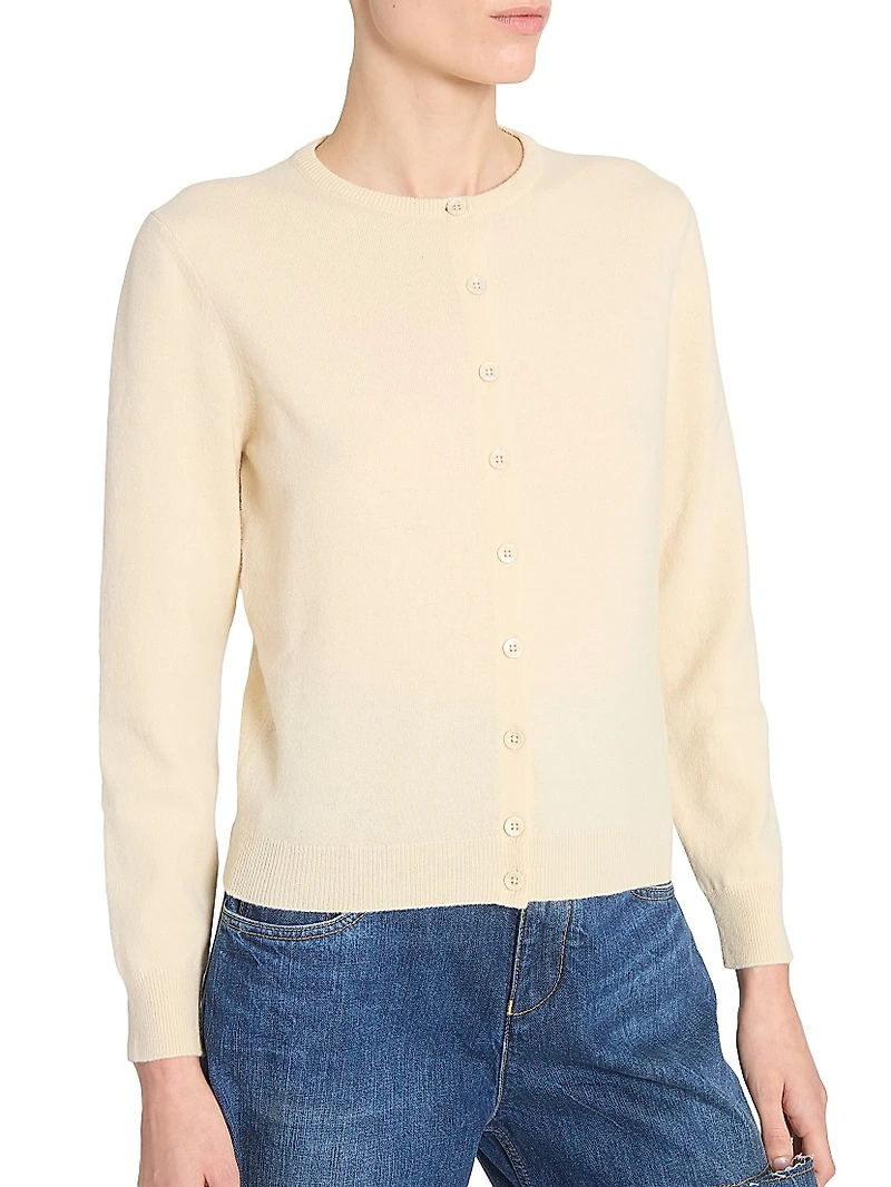 Wool Crewneck Cardigan