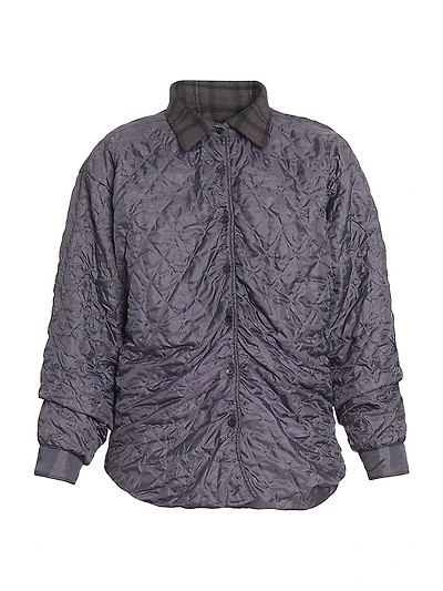 Quilted Curved Shirt Jacket