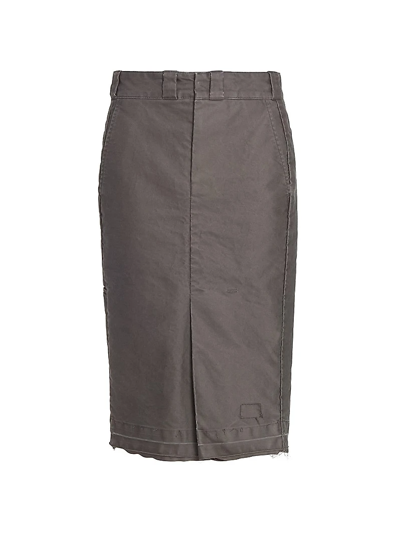 Deconstructed Cotton Molskine Pencil Skirt