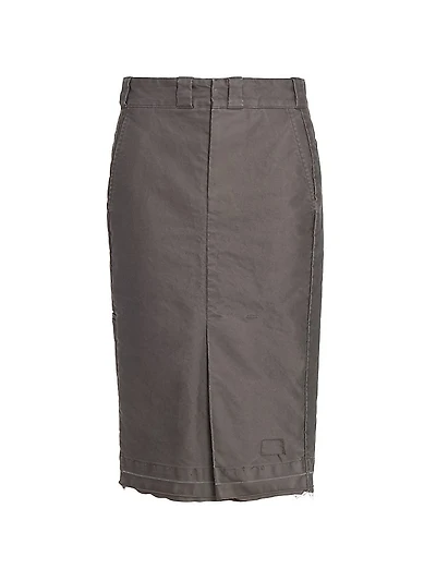 Deconstructed Cotton Molskine Pencil Skirt