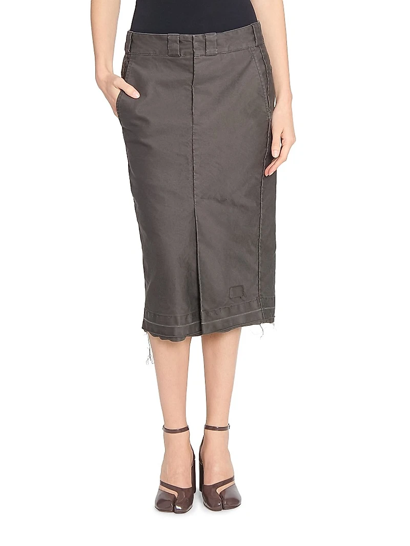 Deconstructed Cotton Molskine Pencil Skirt