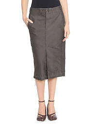 Deconstructed Cotton Molskine Pencil Skirt