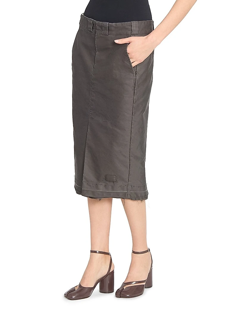Deconstructed Cotton Molskine Pencil Skirt