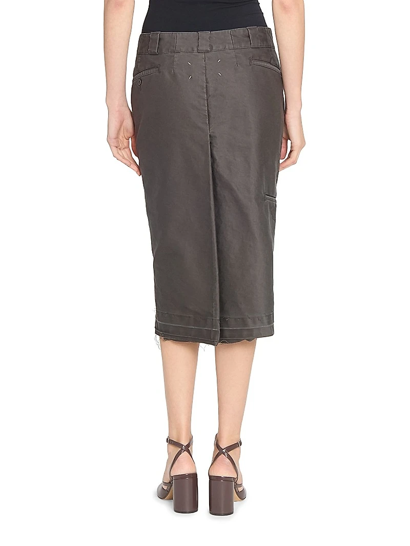 Deconstructed Cotton Molskine Pencil Skirt