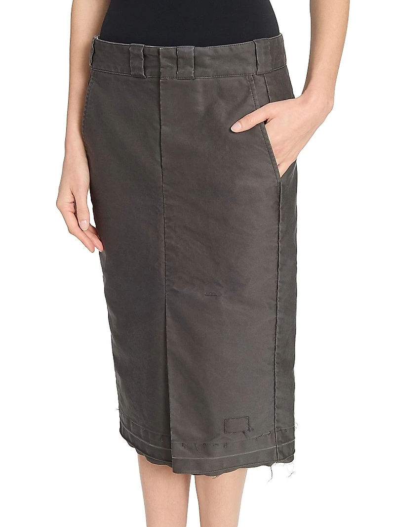 Deconstructed Cotton Molskine Pencil Skirt