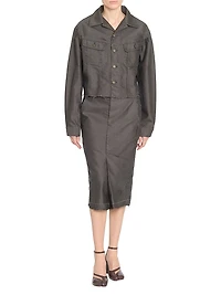 Deconstructed Cotton Molskine Pencil Skirt