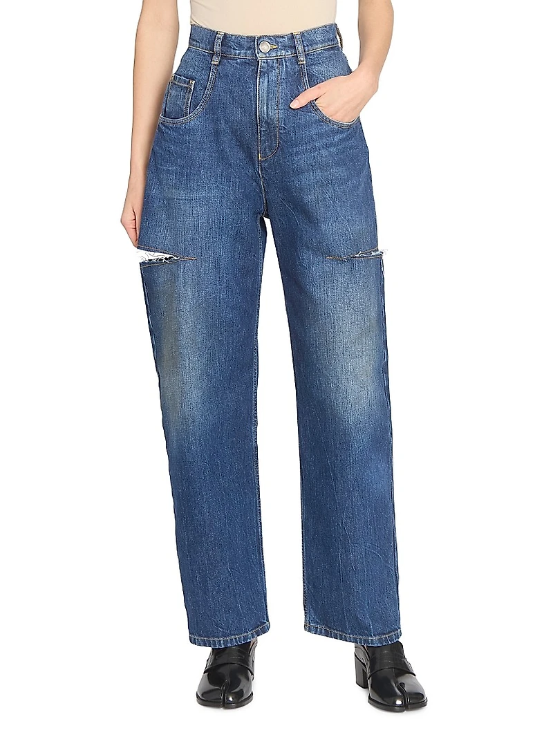 Side Slash 5-Pocket Jeans