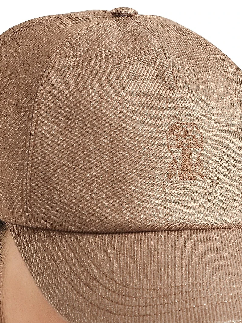 Sparkling Twill Baseball Cap with Embroidered Logo