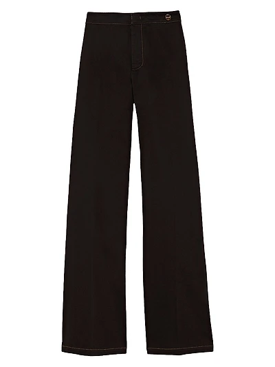 Jane Cotton Stretch Flare Trousers