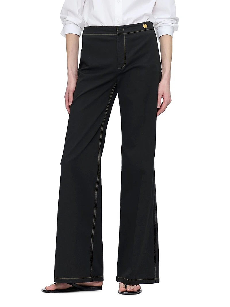 Jane Cotton Stretch Flare Trousers