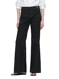 Jane Cotton Stretch Flare Trousers