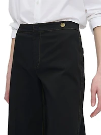 Jane Cotton Stretch Flare Trousers