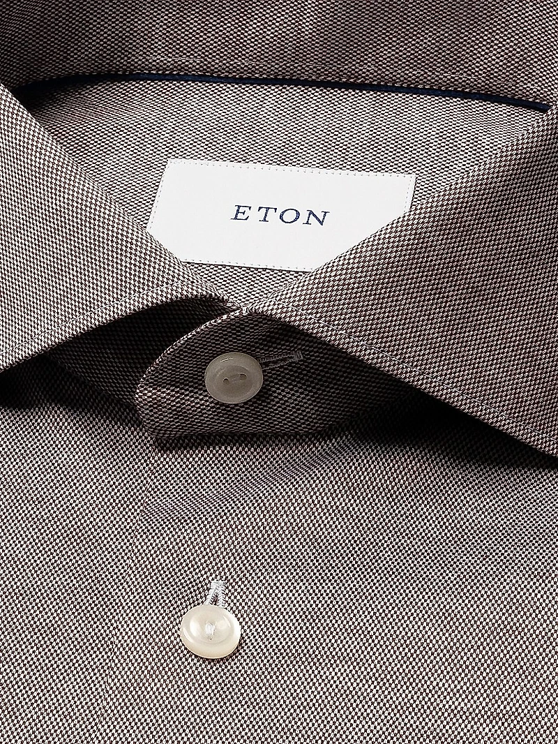 Contemporary-Fit Solid Jacquard Cotton Jersey Shirt