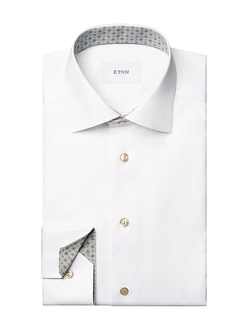 Contemporary-Fit Solid Cotton Twill Shirt