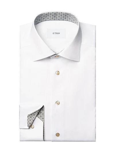 Contemporary-Fit Solid Cotton Twill Shirt