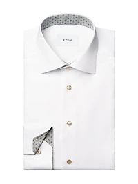 Contemporary-Fit Solid Cotton Twill Shirt