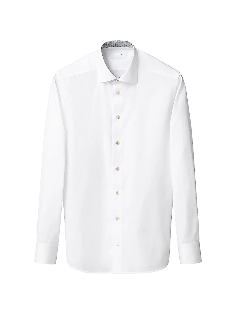 Contemporary-Fit Solid Cotton Twill Shirt