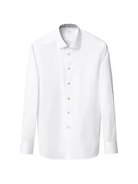 Contemporary-Fit Solid Cotton Twill Shirt