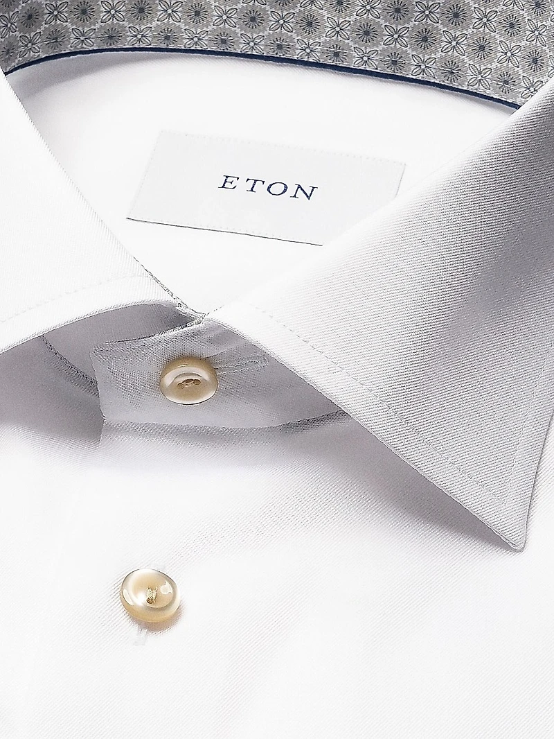 Contemporary-Fit Solid Cotton Twill Shirt