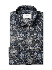 Slim-Fit Floral Cotton Twill Shirt