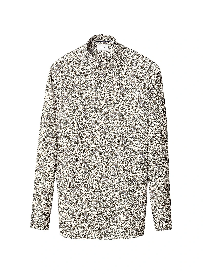 Floral Cotton Slim-Fit Dress Shirt