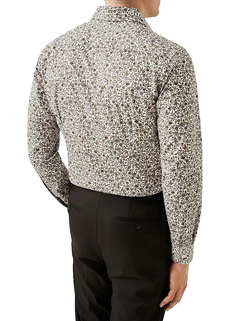 Floral Cotton Slim-Fit Dress Shirt